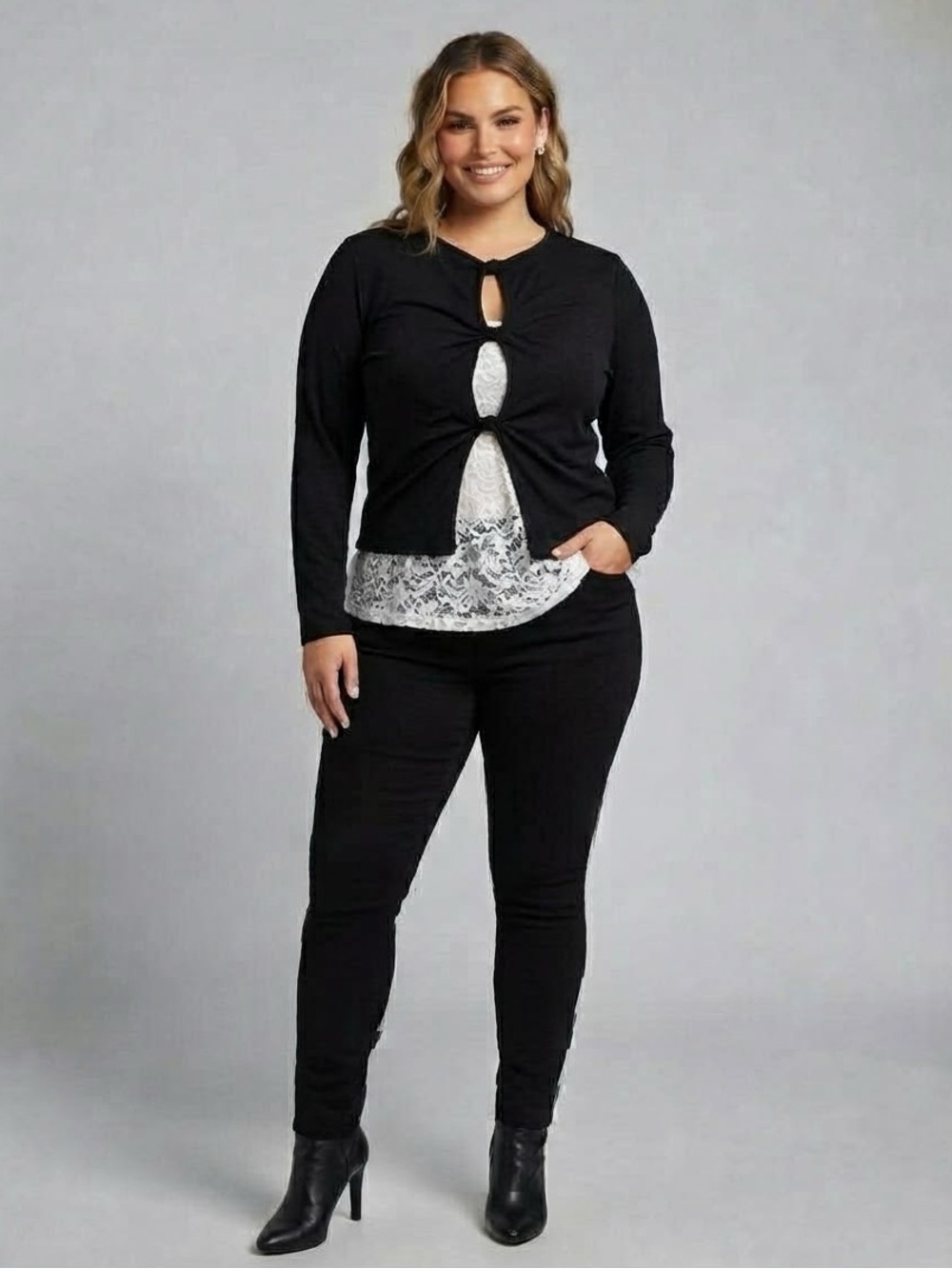 Gaze Ribbed Triple Twist Front Top(Bust 34”Length 20”)